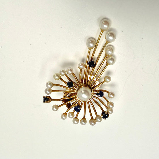 Sapphire and Pearl Earrings