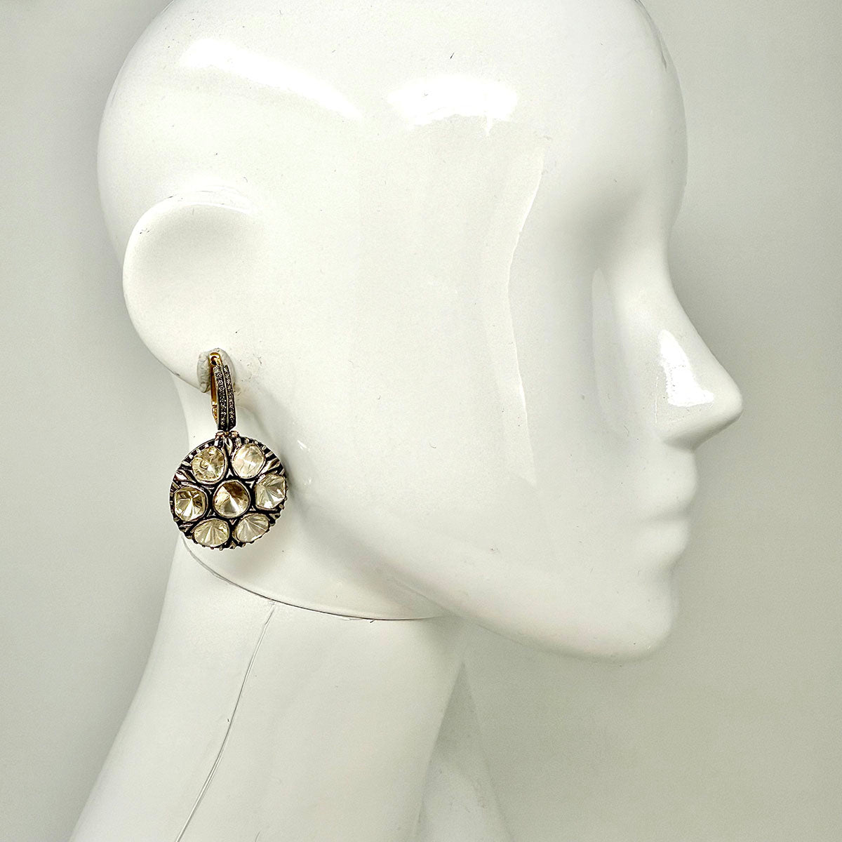 Dangle Earrings with Indian Diamonds