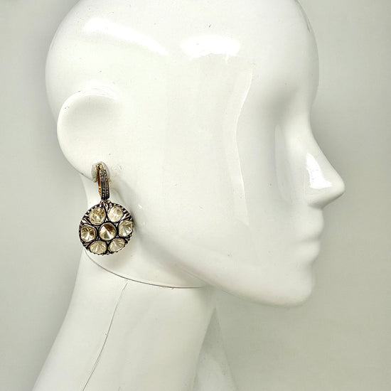 Dangle Earrings with Indian Diamonds