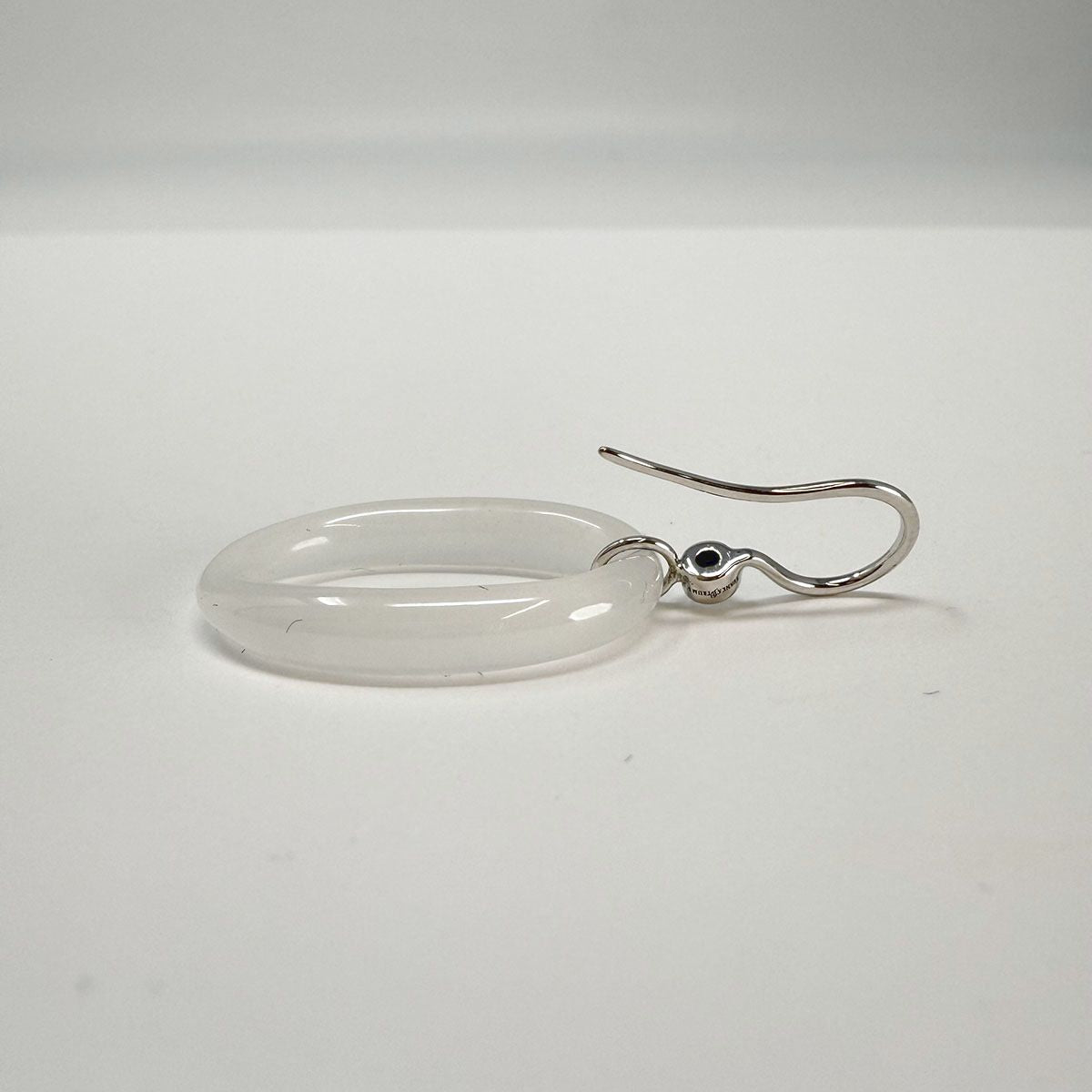 Ivanka Trump 18K White Gold Drop Earrings with Bezel Set Diamond and Lucite Hoop
