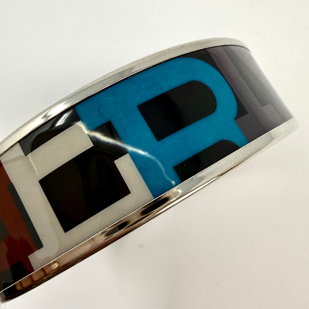 Hermes Wide Enamel Bangle Bracelet