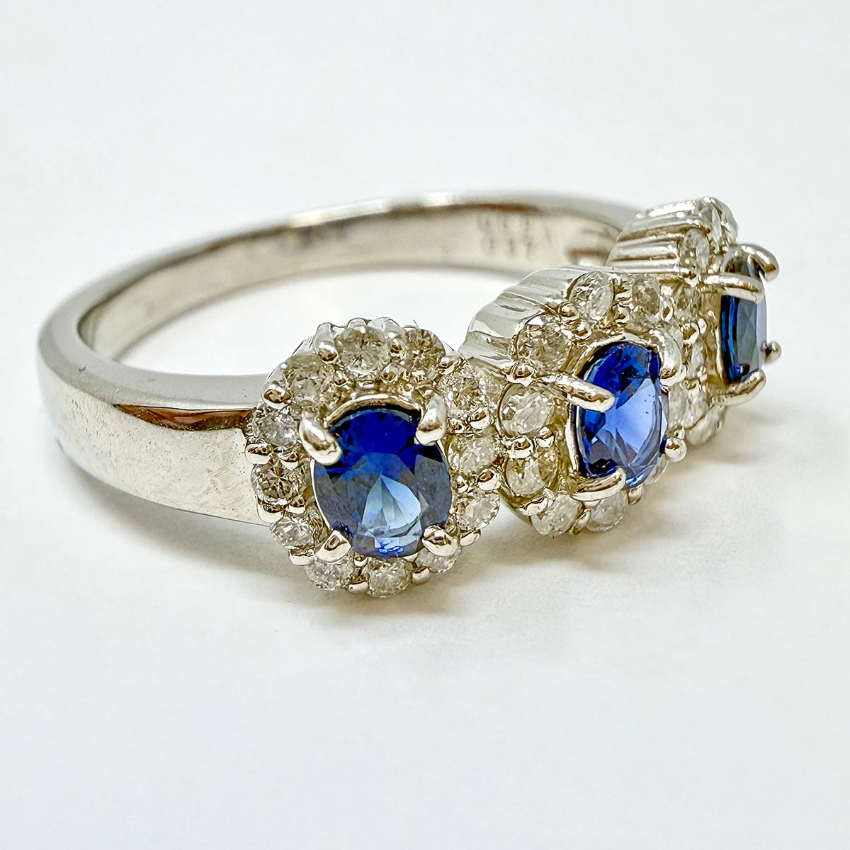 Platinum Sapphire and Diamond Ring