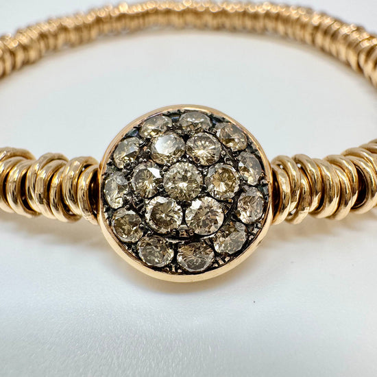 Damaso Martinez 18K Rose Ball Bracelet with 18 Diamond Station