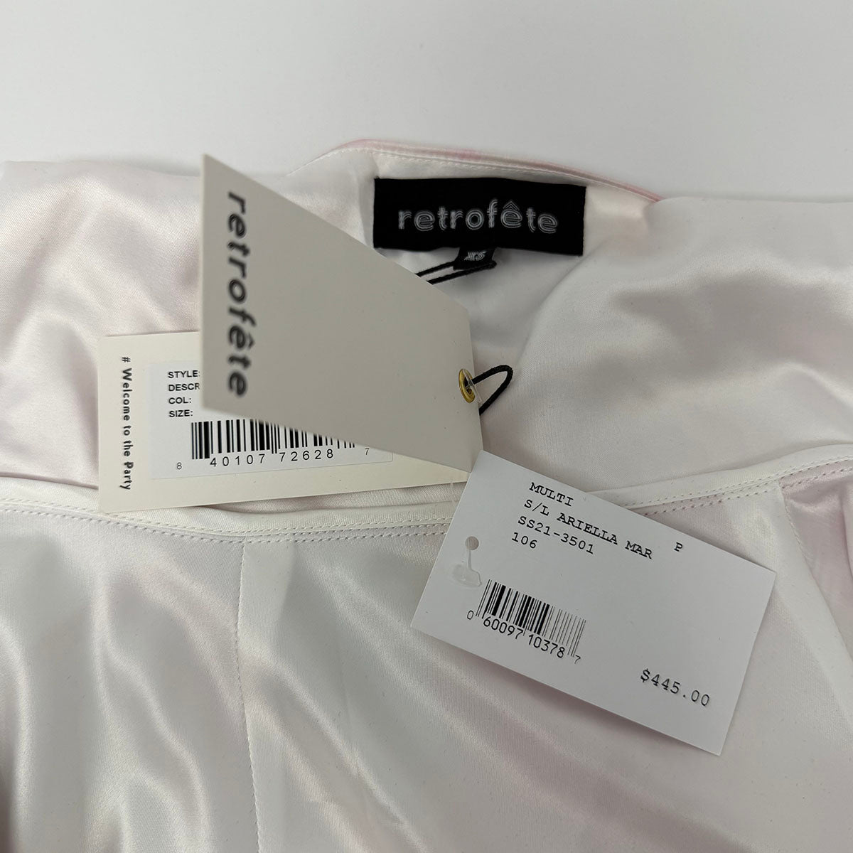 Retrofete Printed Mini Dress with Spaghetti Straps