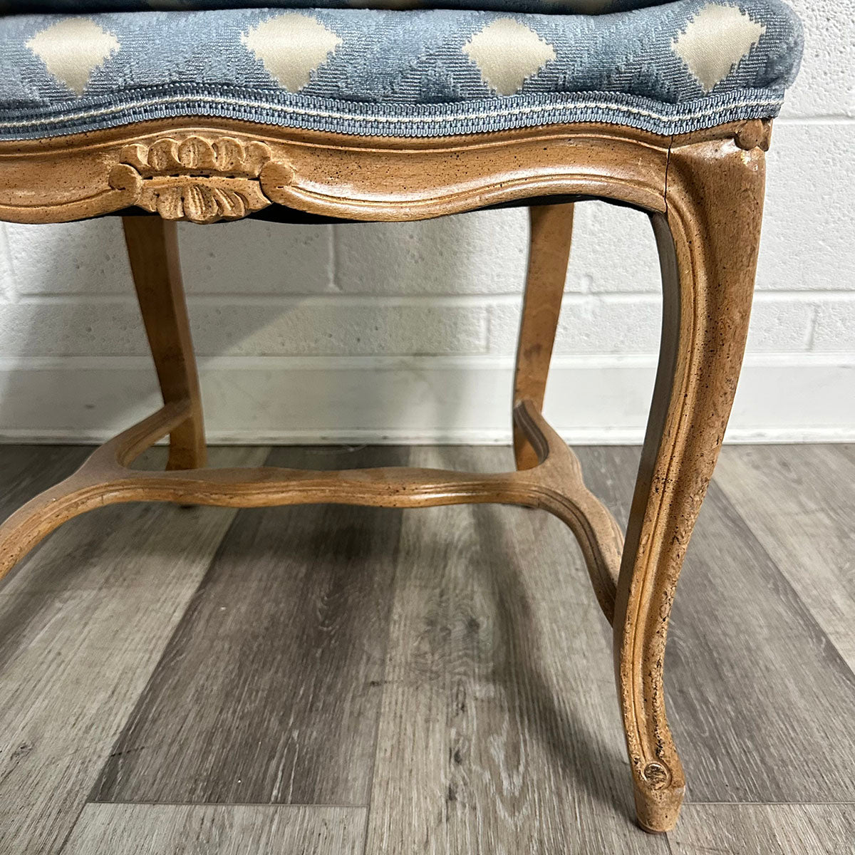 Blue Lattice Upholstered Chair