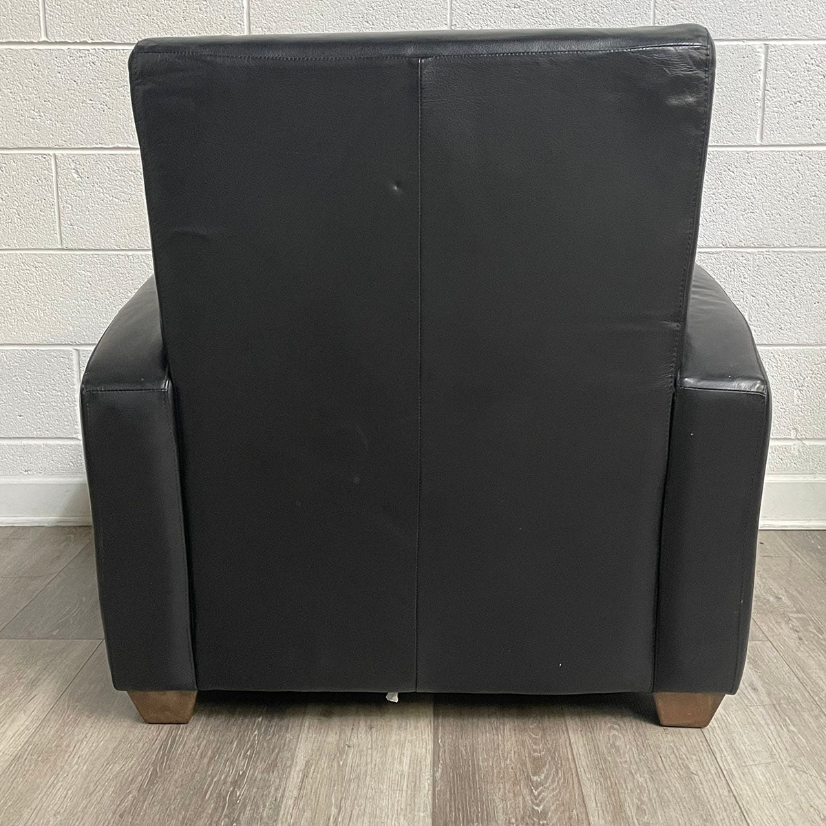 Black Leather Chair & Ottoman