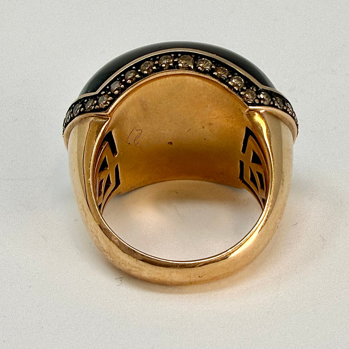 18K Tiger's Eye Cabochon Ring