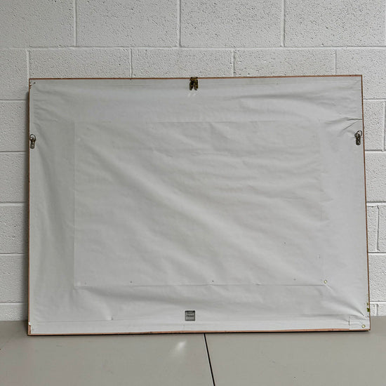 "Landscape Featuring a Meadow with Mountains in the Background" Signed