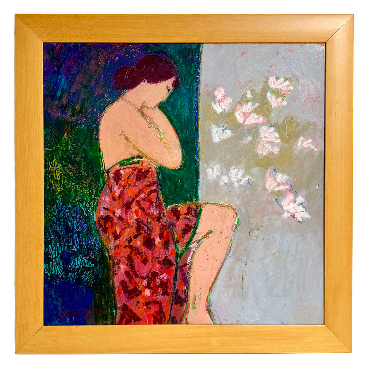 Brunette Lady Oil on Board