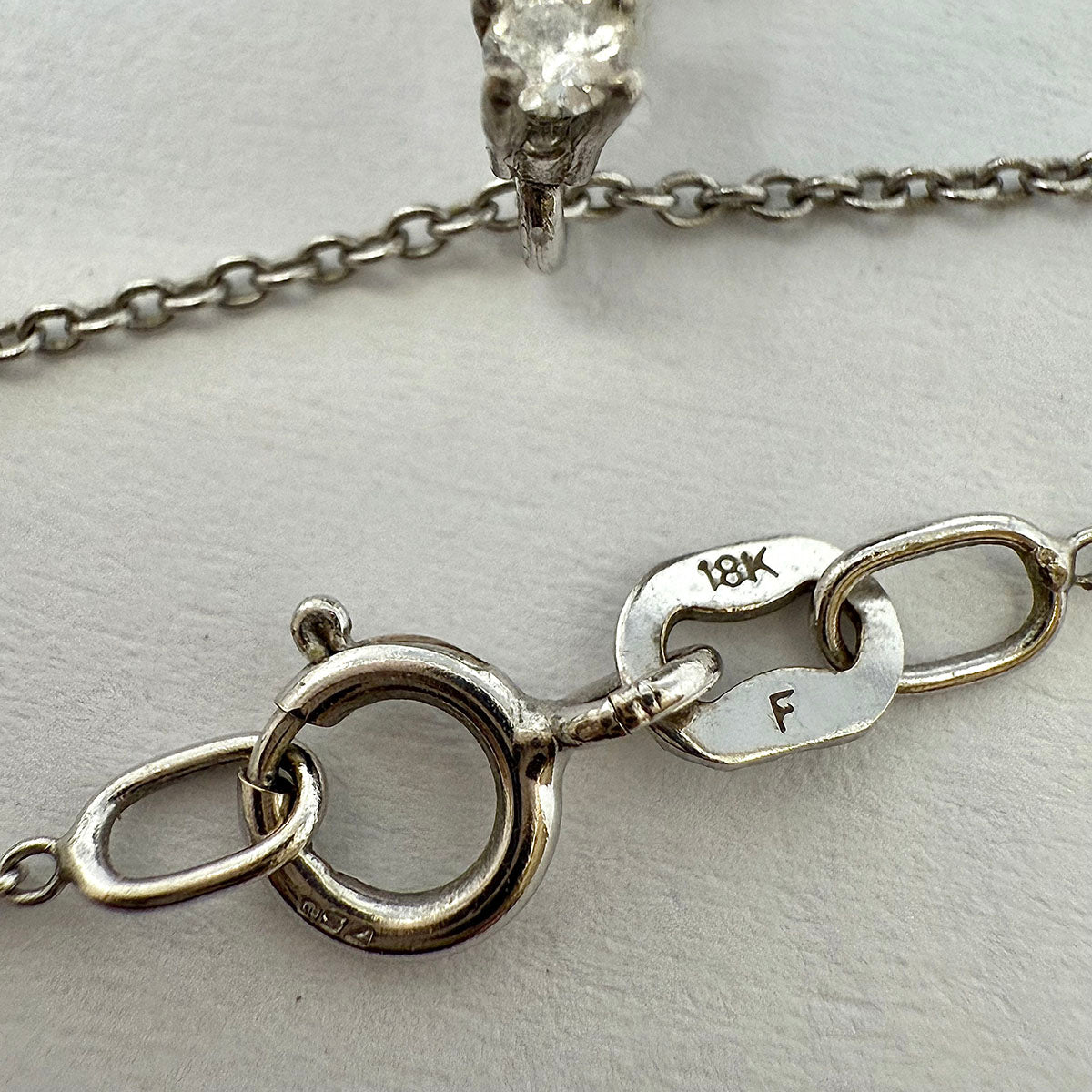 18K White Gold Necklace with Ruby and Diamond Pendant