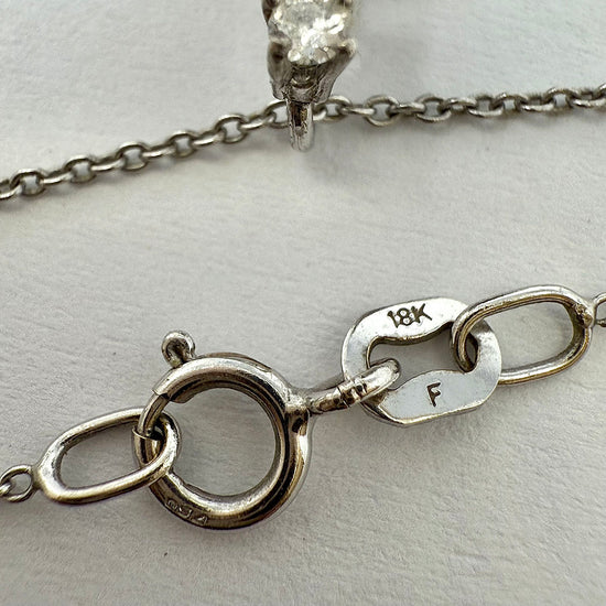 18K White Gold Necklace with Ruby and Diamond Pendant