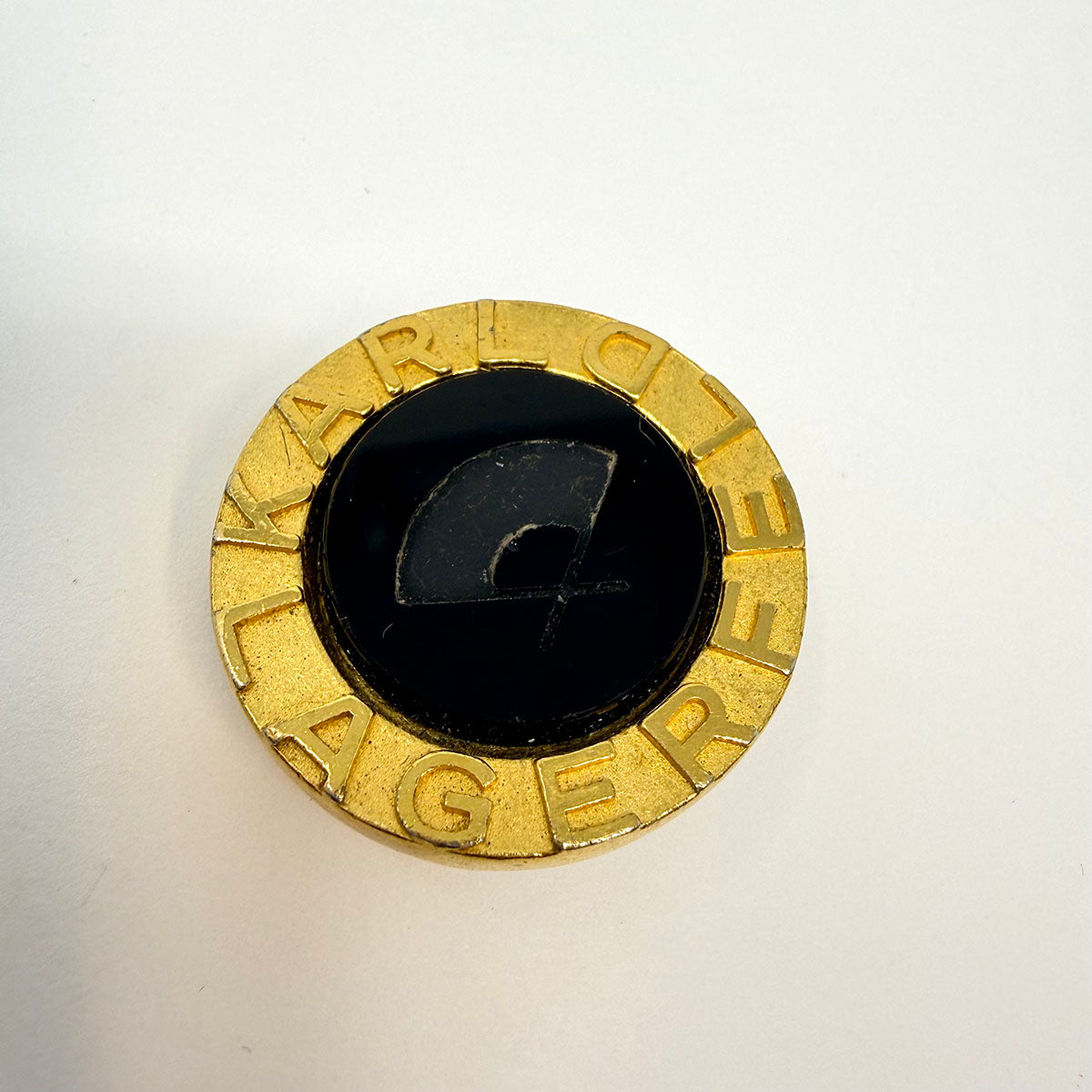 Karl Lagerfeld Black Resin Fan Round Clip-on Earrings