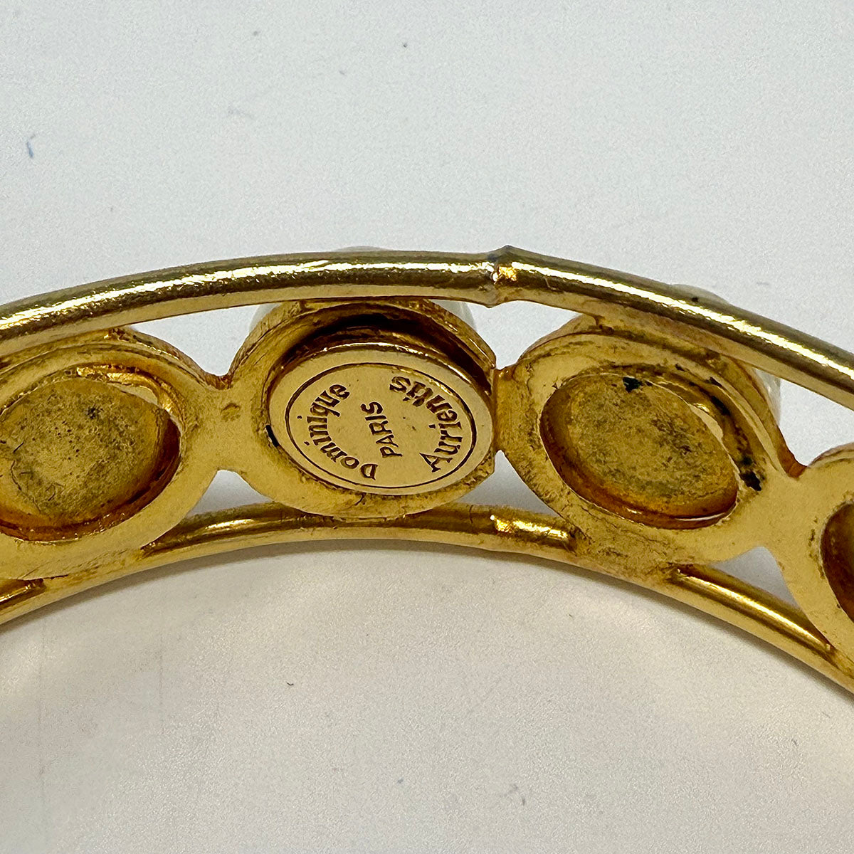 Dominique Aurientis Gold-tone Bangle with Faux Pearl