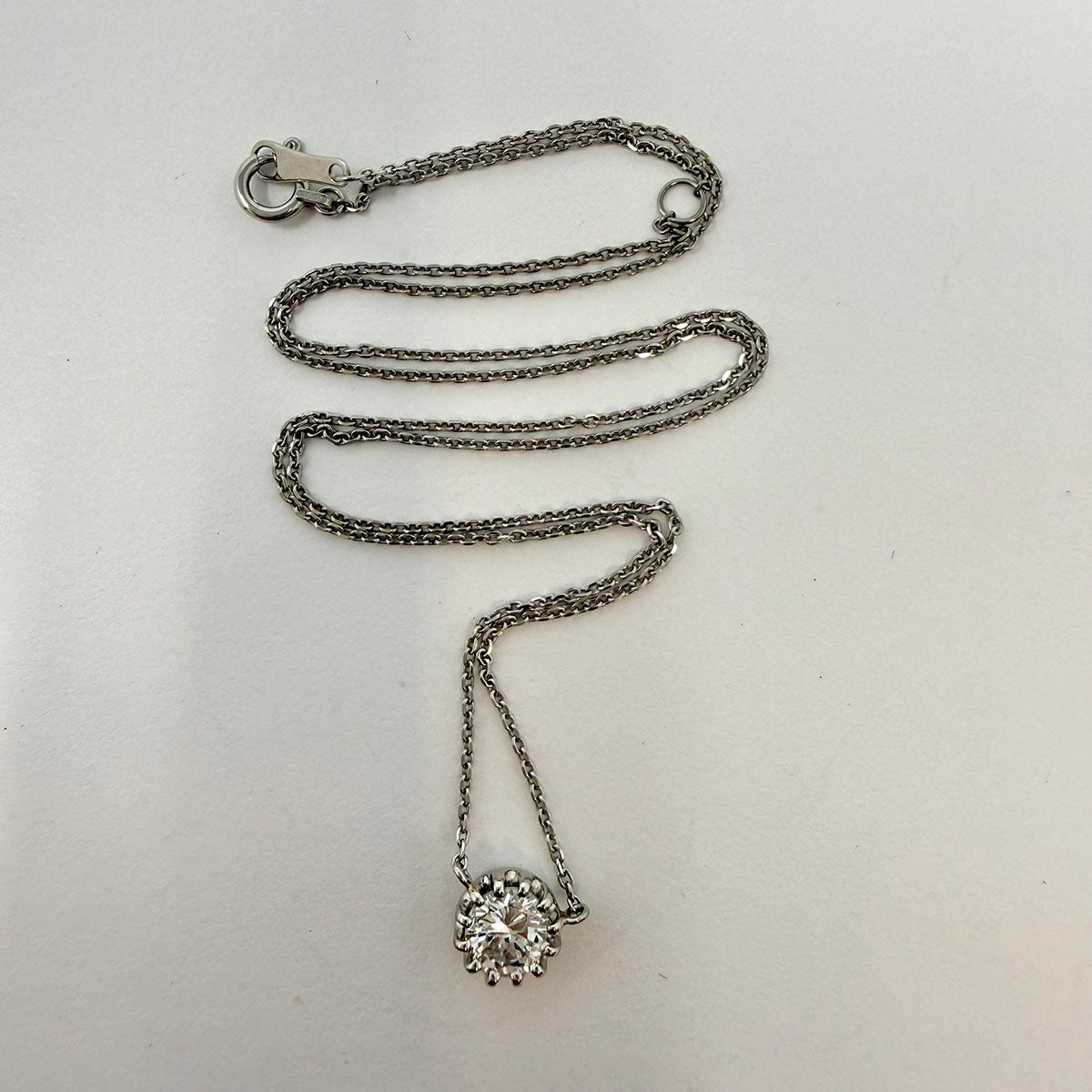 Platinum Necklace with Diamond Pendant
