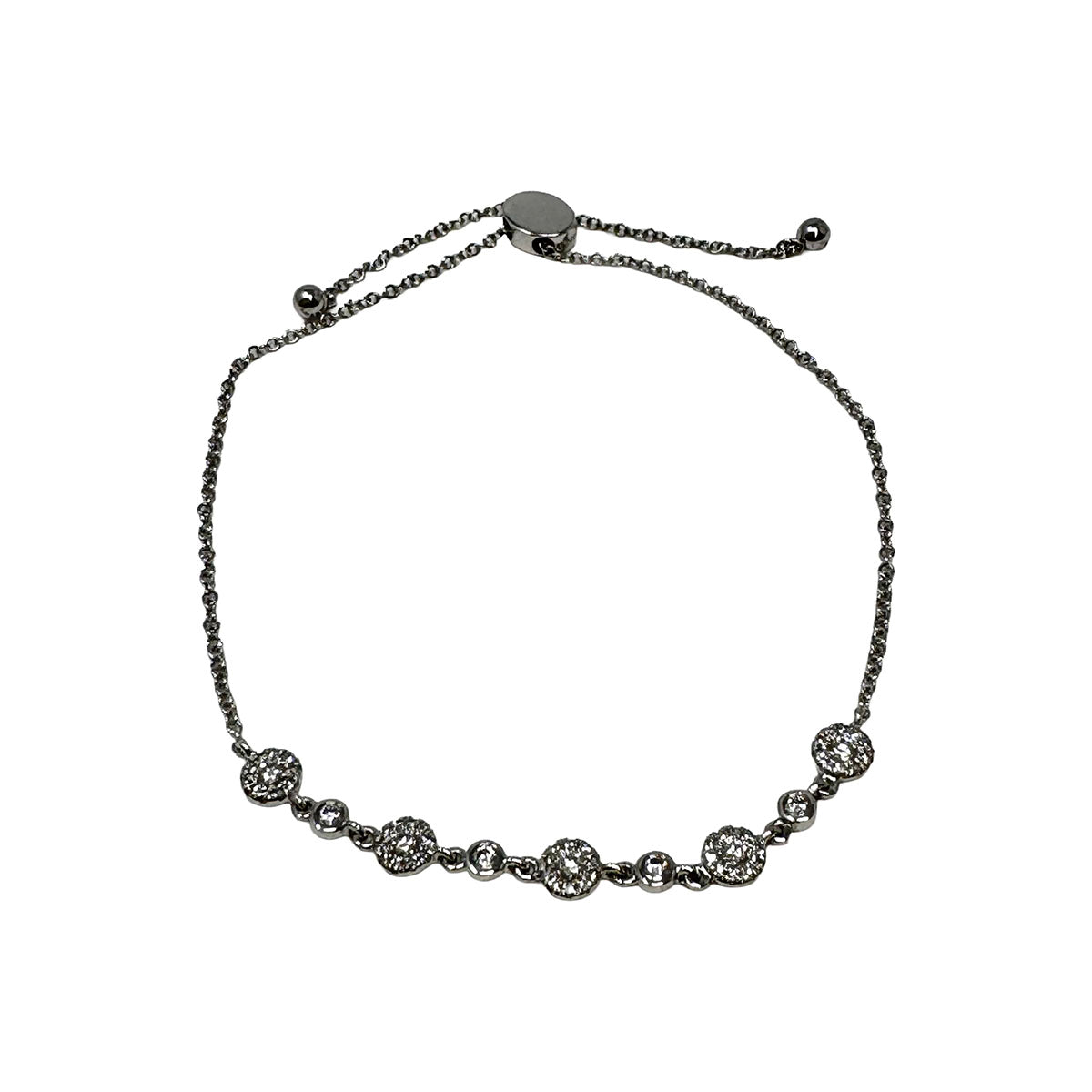 14K Gold  Bracelet Adjustable Diamond Cluster Bracelet