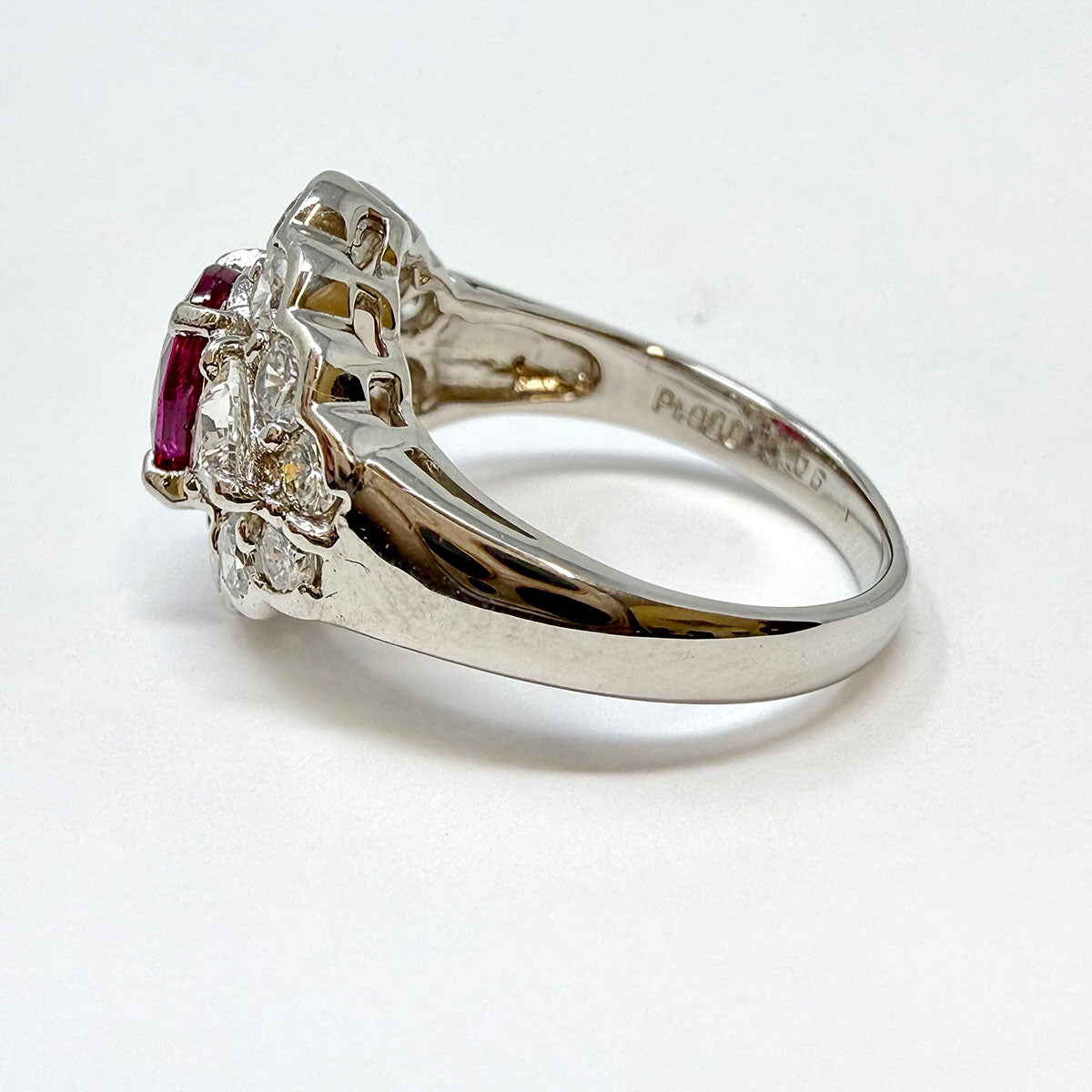 Platinum Ruby and Diamond Ring