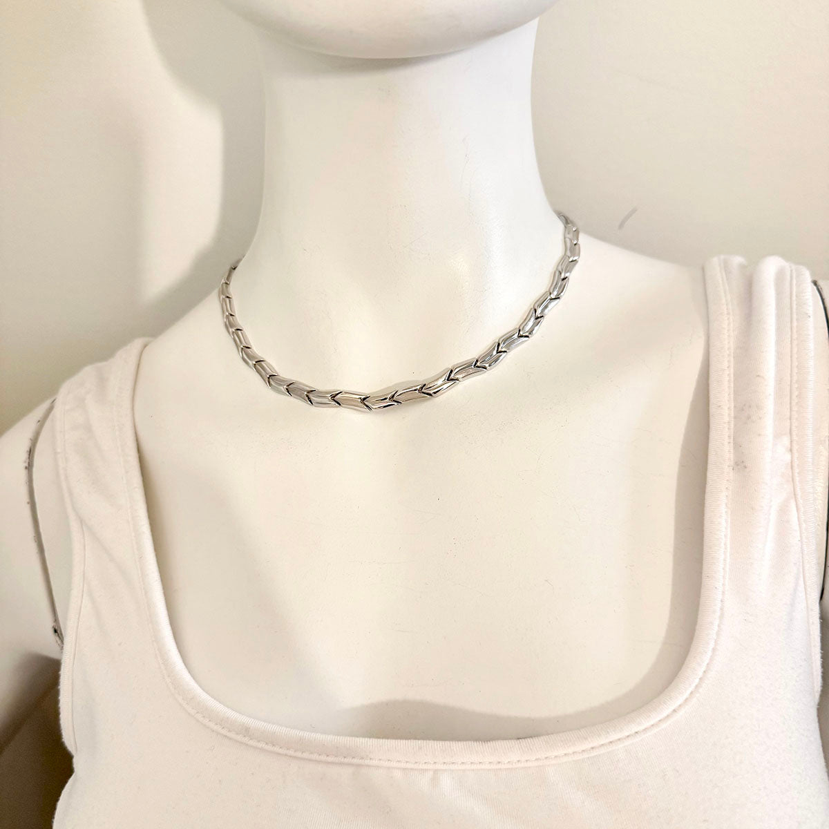 18k Chevron Link Necklace