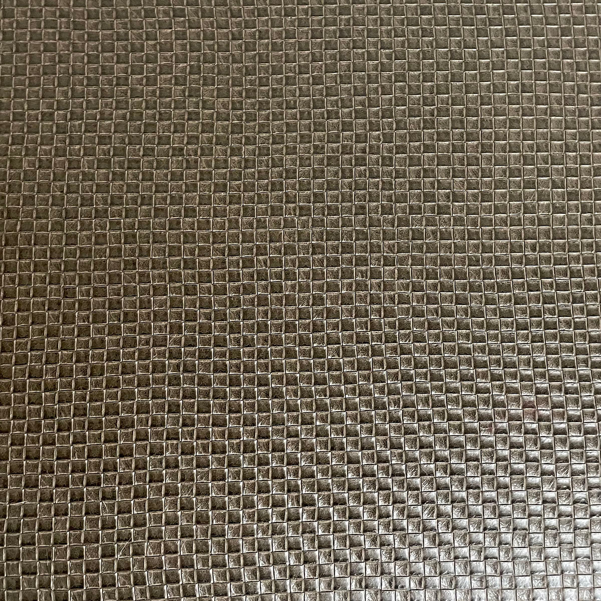 Brown Vinyl Square Ottoman