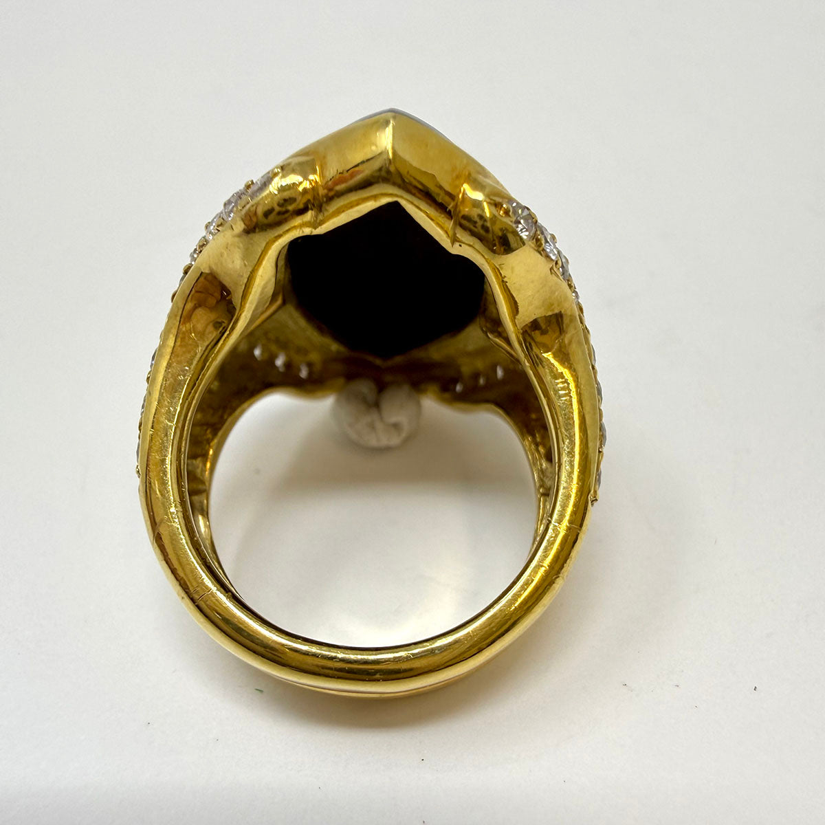 Susan Berman 18K Gold Onyx and Diamond Ring