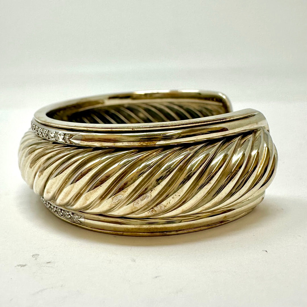 David Yurman Diamond Cable Cuff Bracelet