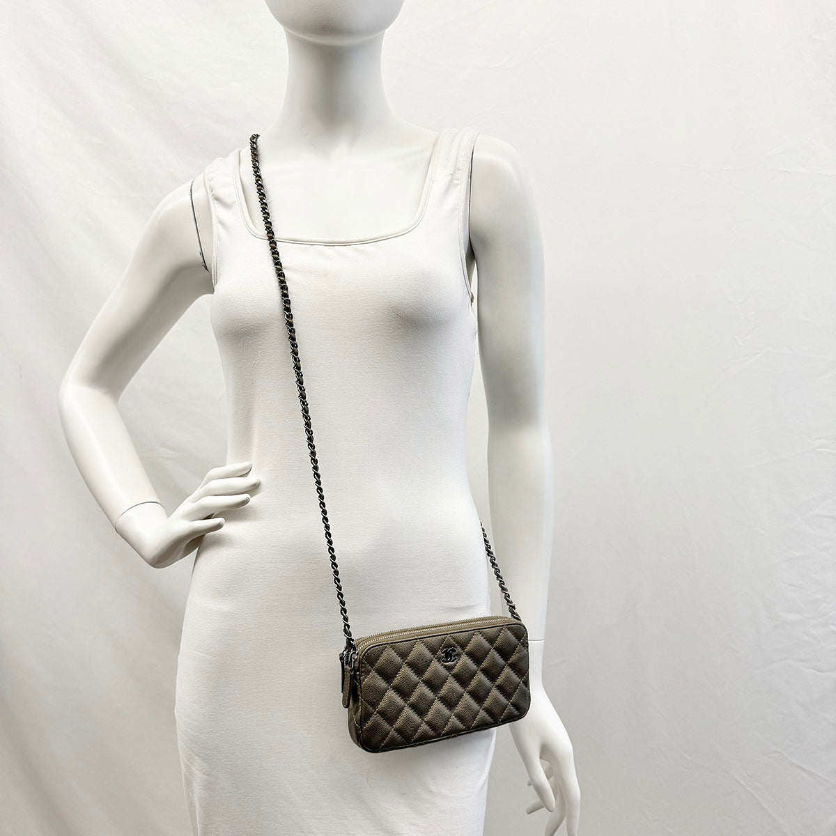 Chanel  Double Zip Clutch on Chain