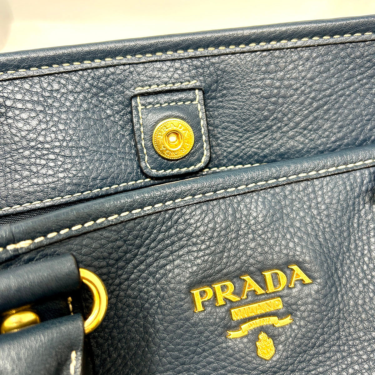 Prada Vitello Front Pocket Convertible Tote