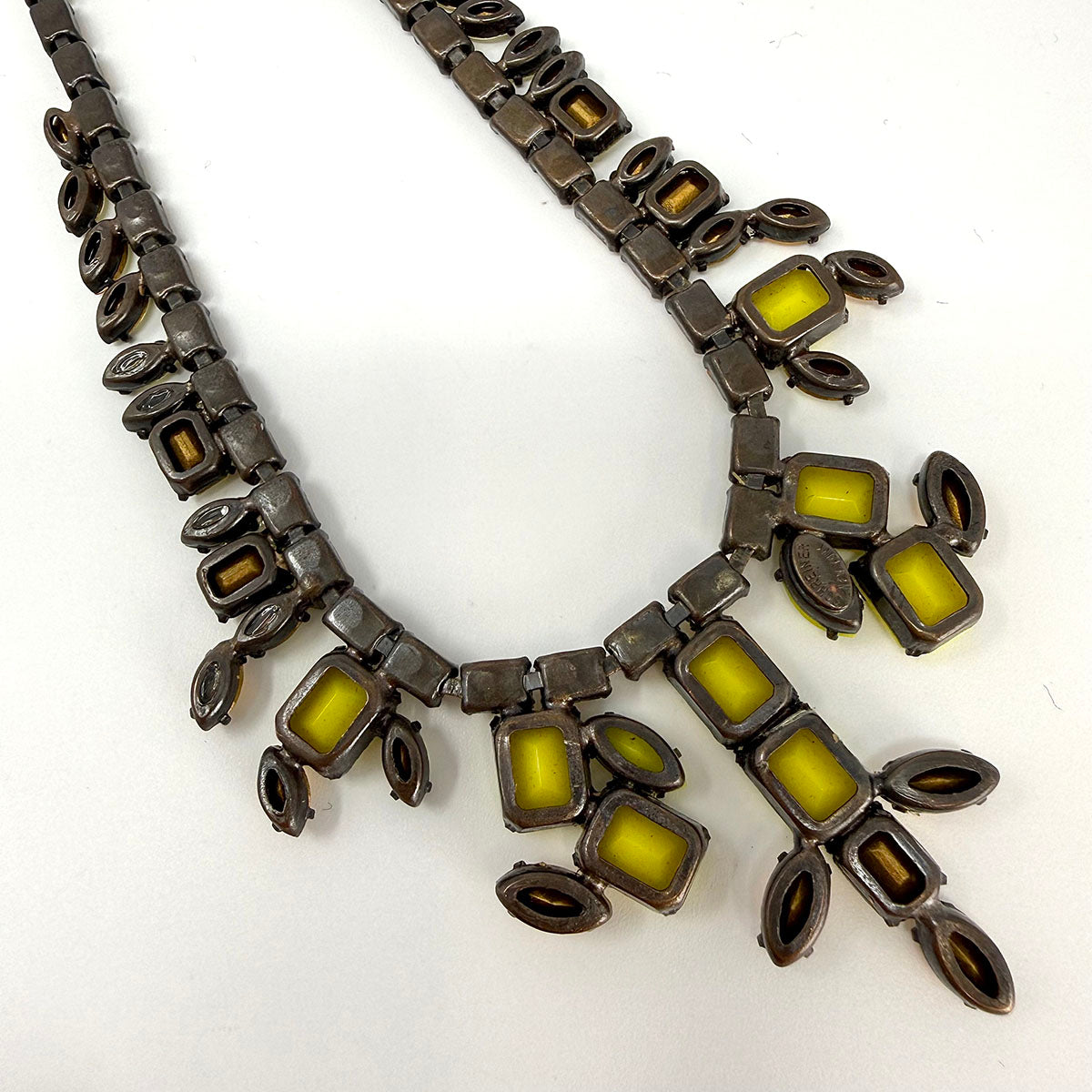 Schreiner Faceted Vintage Glass and Bead Collar Necklace
