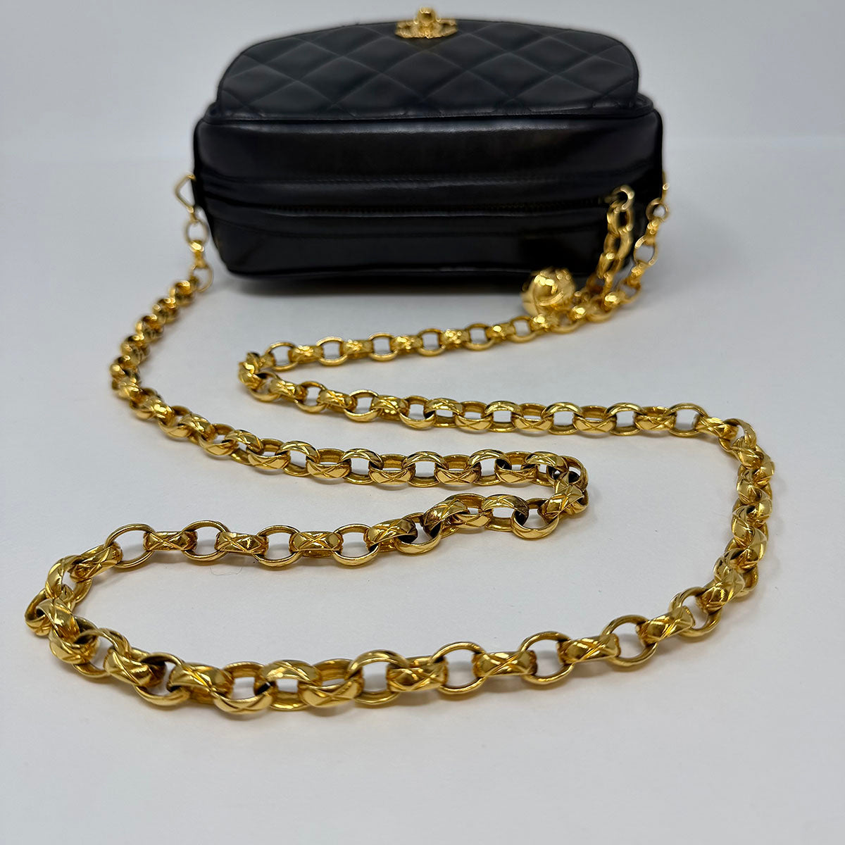 Chanel Vintage Diamond Quilted Flap Camera Bag