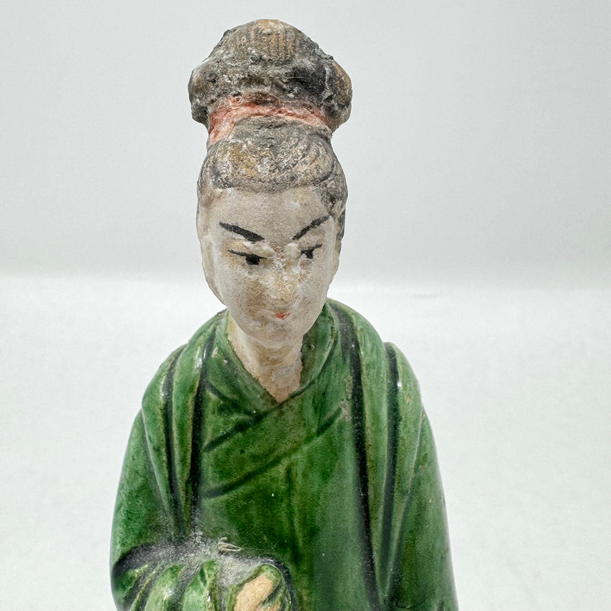 Set of Three Glazed Pottery Figures of Attendants Ming Dynasty