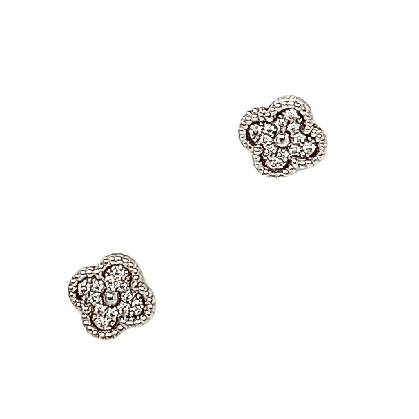 Van Cleef & Arpels Alhambra Diamond Stud Earrings
