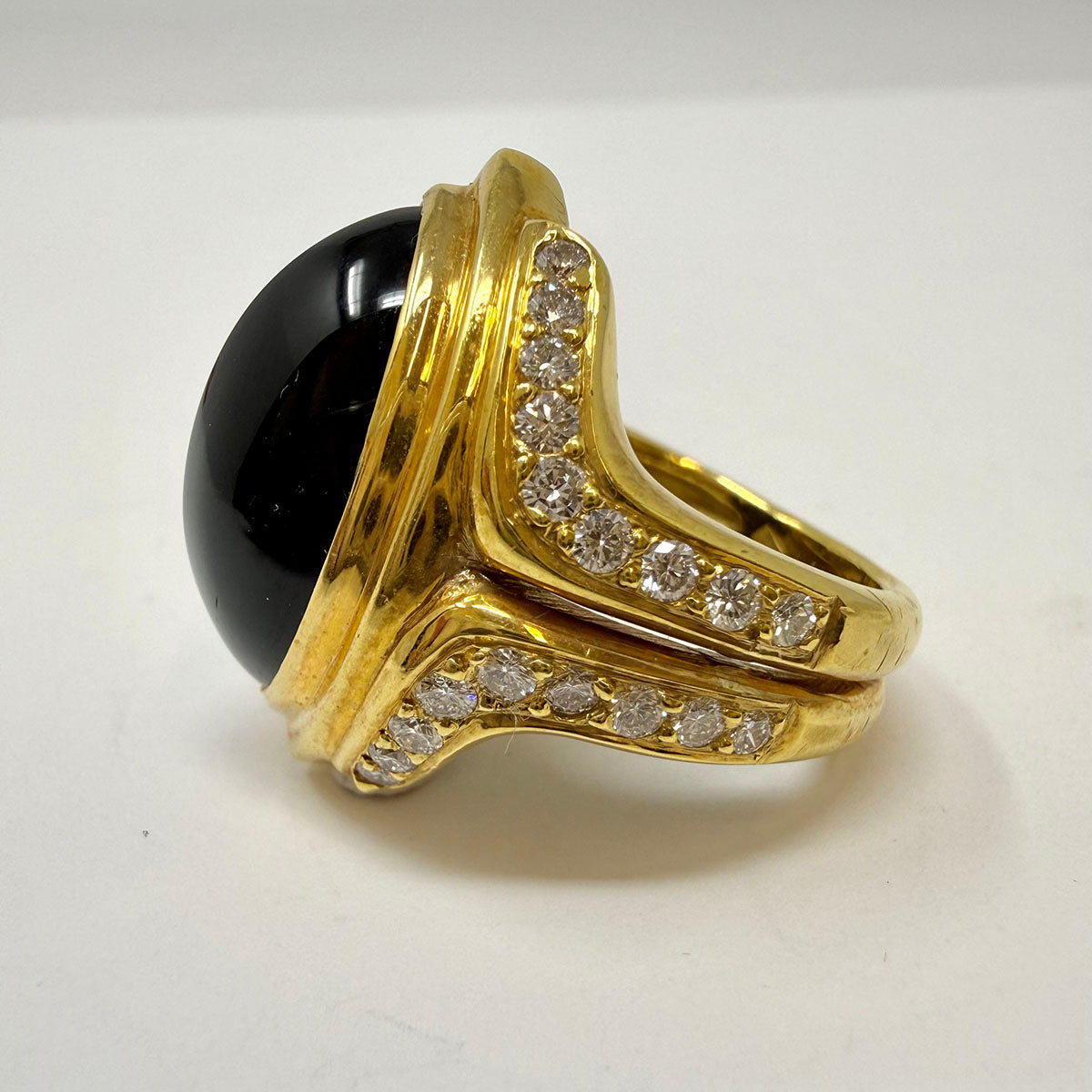 Susan Berman 18K Gold Onyx and Diamond Ring
