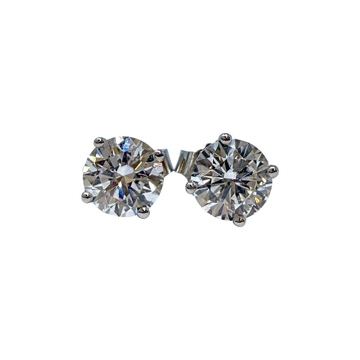 14K White Lab Grown Diamond Stud Earrings