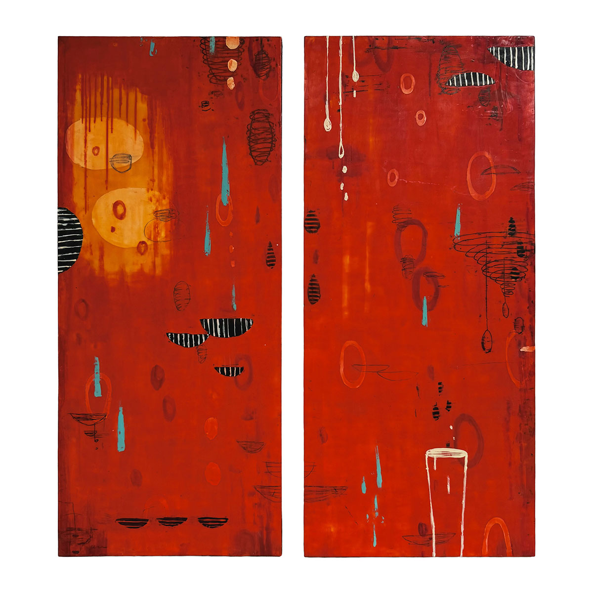 Encaustic Painting Diptych