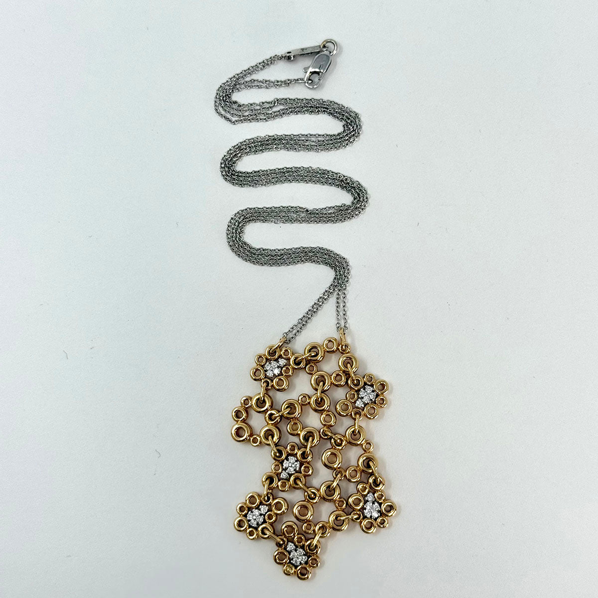 Roberto Coin 18K Gold Diamond Link Pendant Necklace