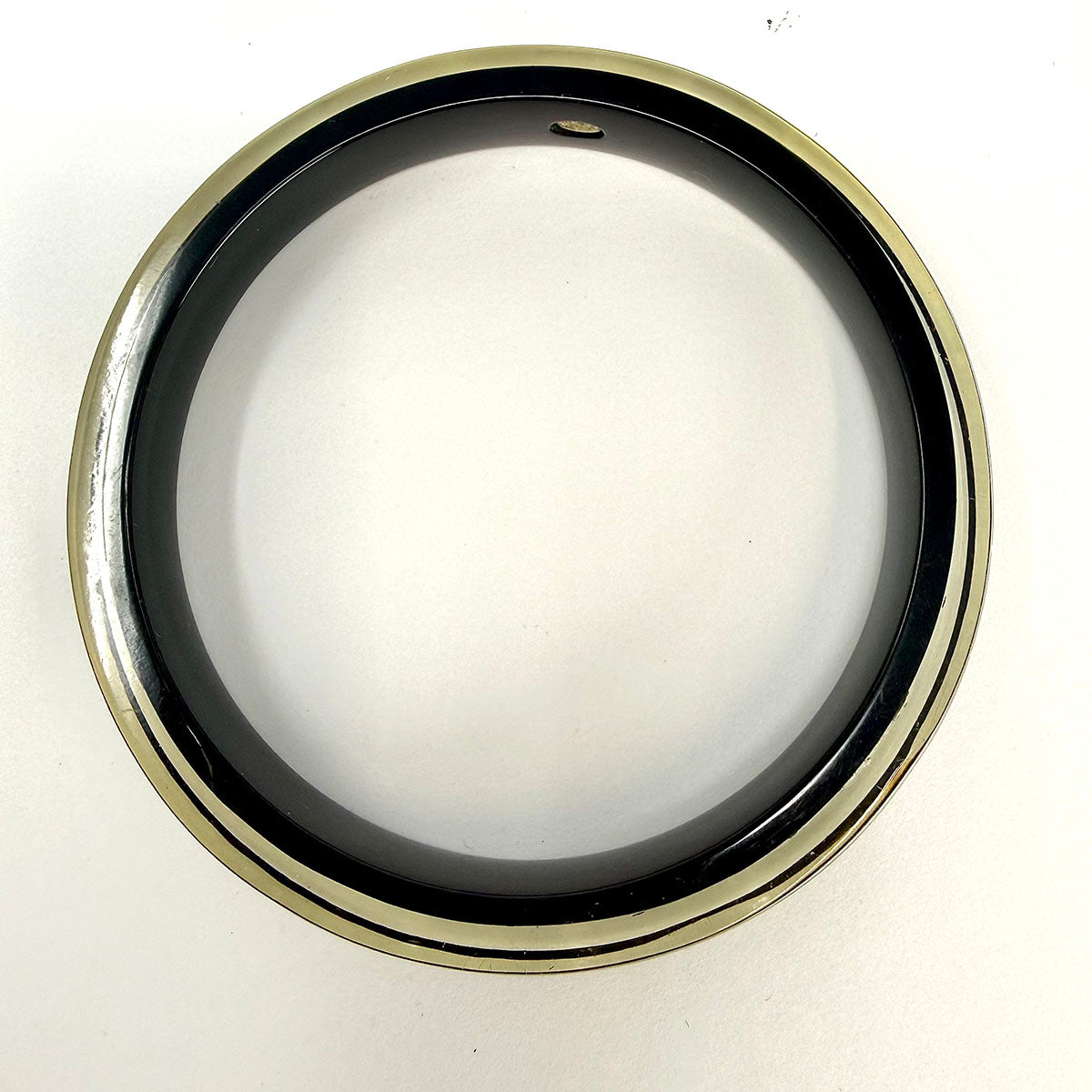 Chanel Black Resin Bangle with CC and Crystal