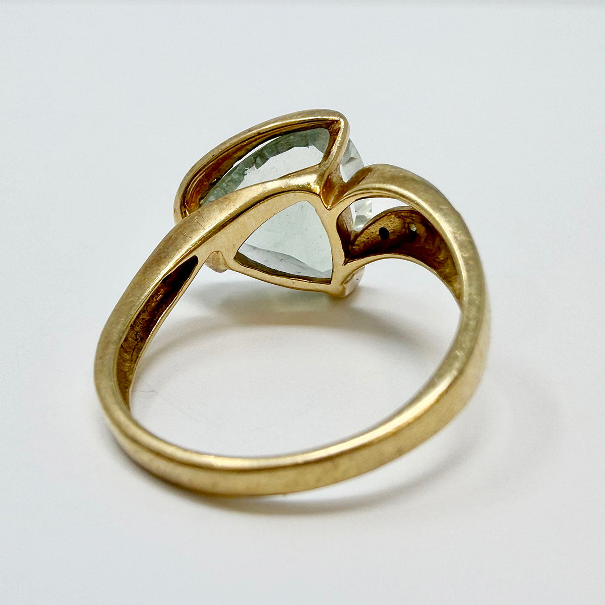 Prasiolite and Diamond Ring
