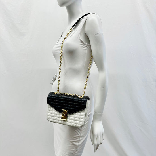 Celine Quilted C Bicolor Shoulder Bag