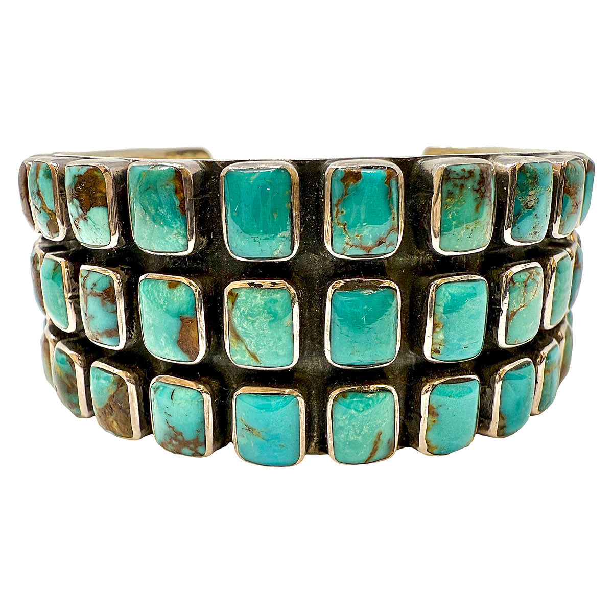 Federico Jimenez Turquoise and Sterling Silver Cuff Bracelet