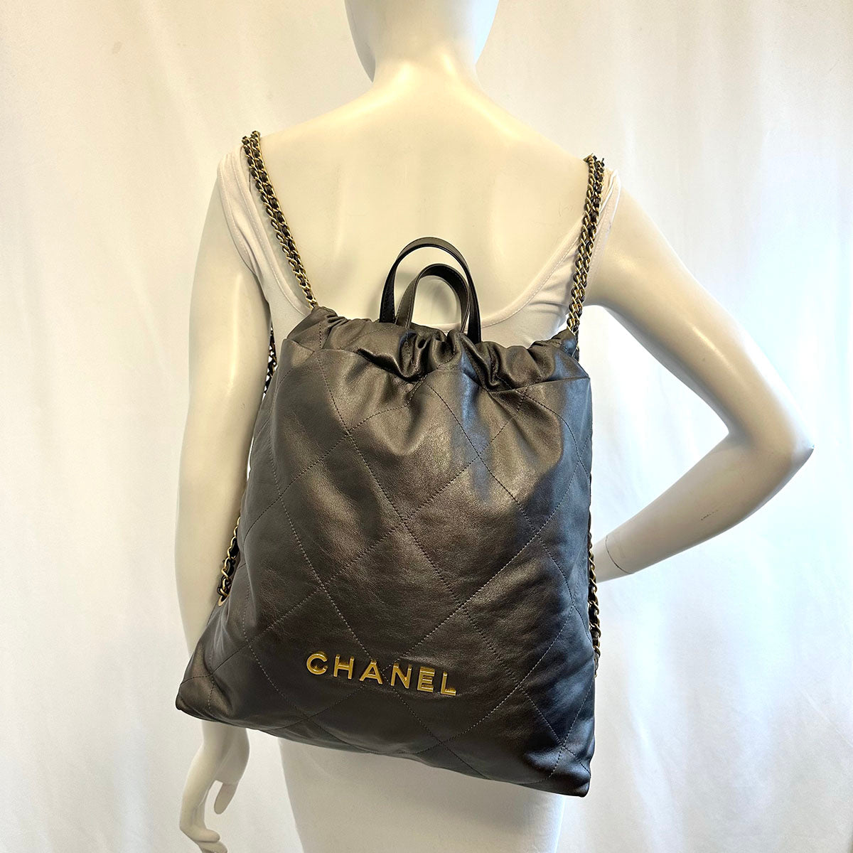 Chanel Shiny Calfskin Quilted 22 Backpack – North Shore Exchange