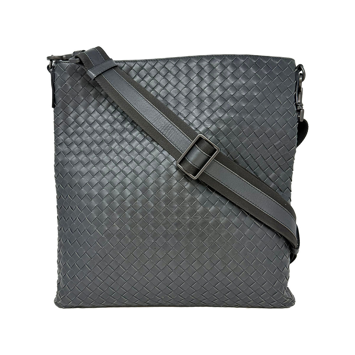 Bottega Veneta Intrecciato Flat Messenger Bag