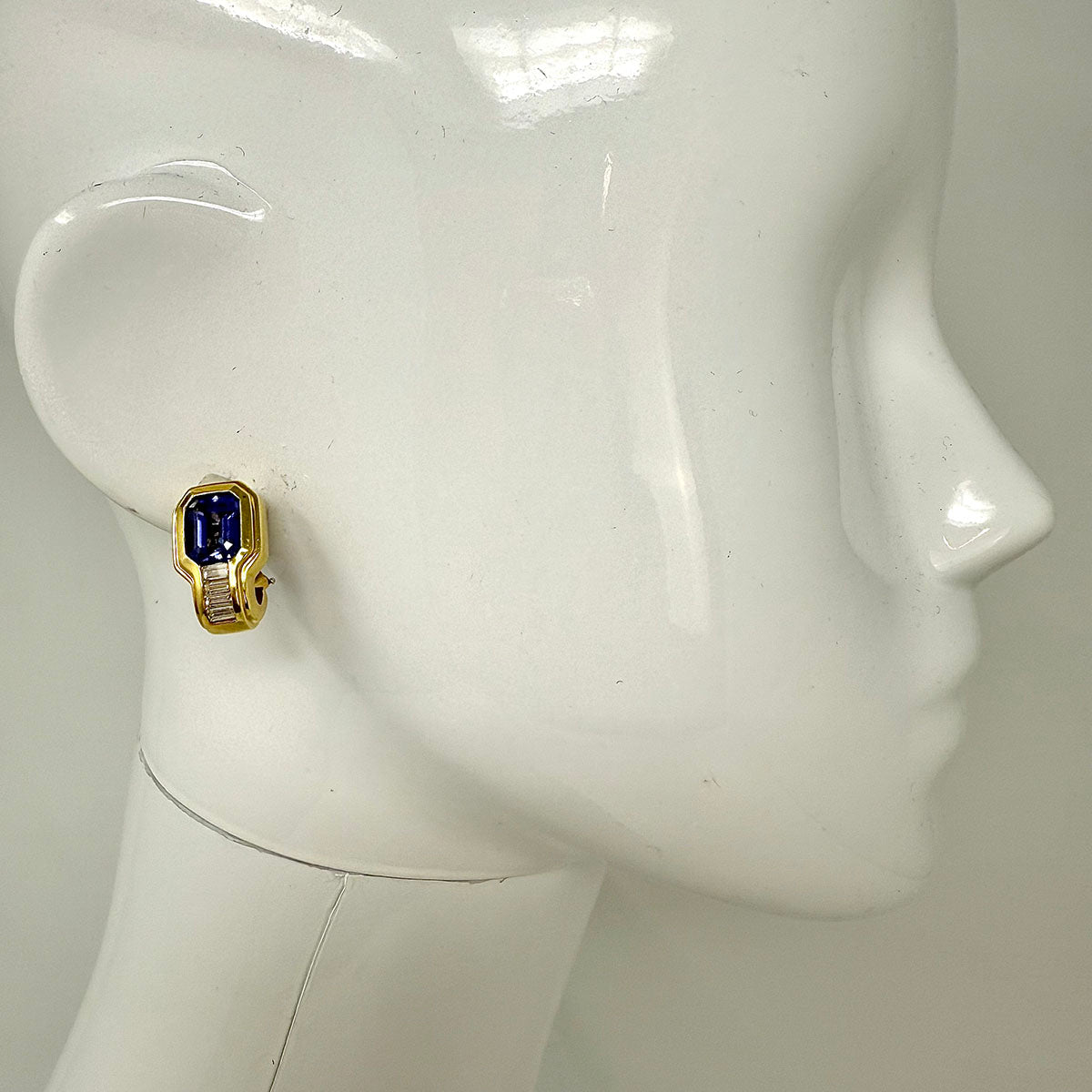 Susan Berman 18K Gold Tanzanite Earrings with Diamonds
