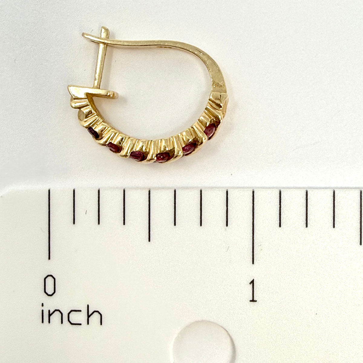 14K Ruby Hoop Earrings