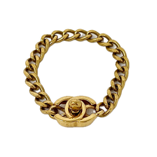 Chanel 24K Gold Plated 1996  Turn Lock Bracelet