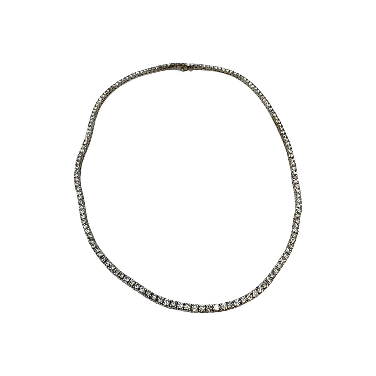 18K White Gold 7.28ct Diamond Tennis Necklace