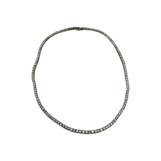 18K White Gold 7.28ct Diamond Tennis Necklace