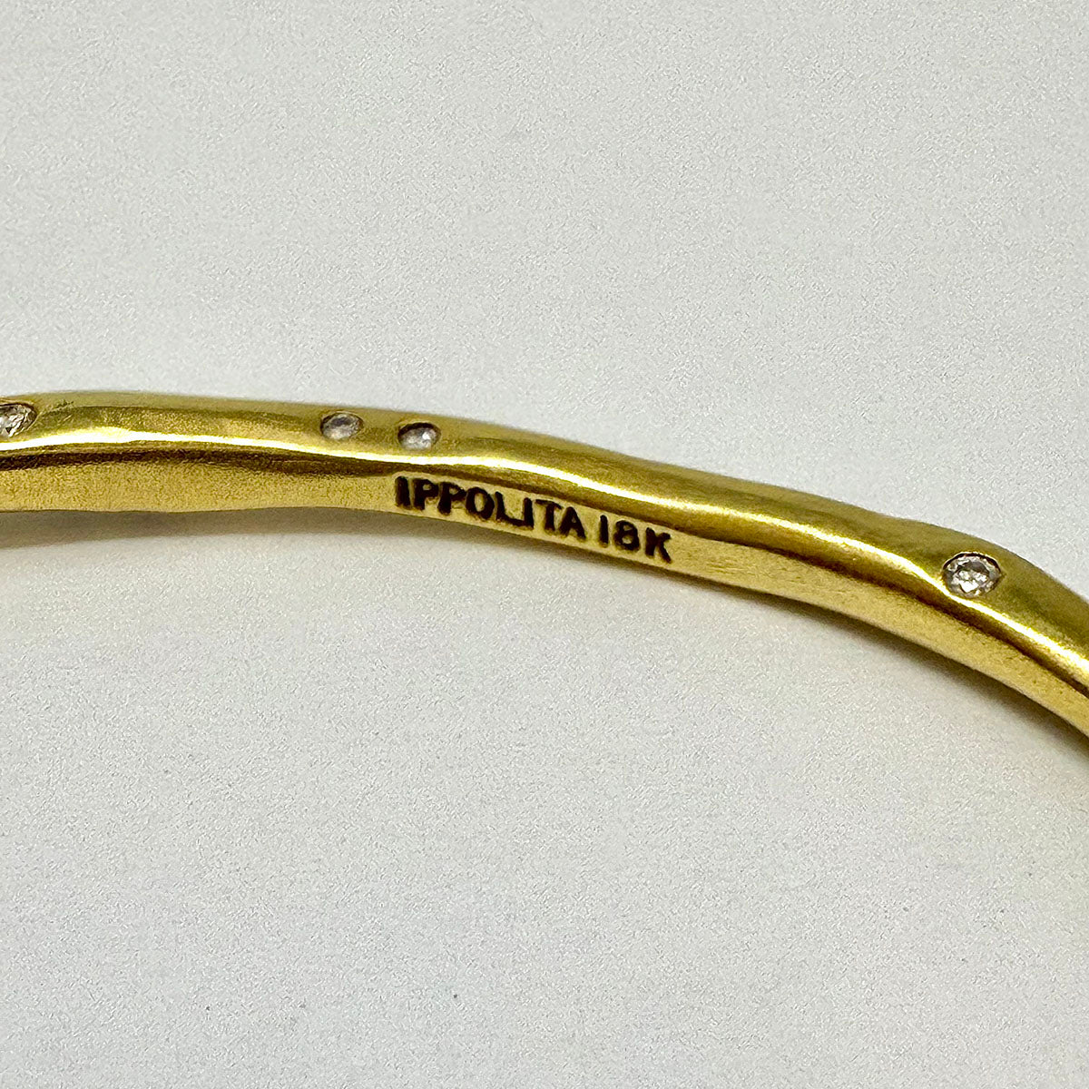 Ippolita 18K Gold Diamond Squiggle Bangle