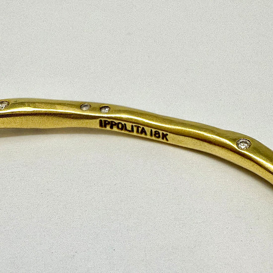 Ippolita 18K Gold Diamond Squiggle Bangle