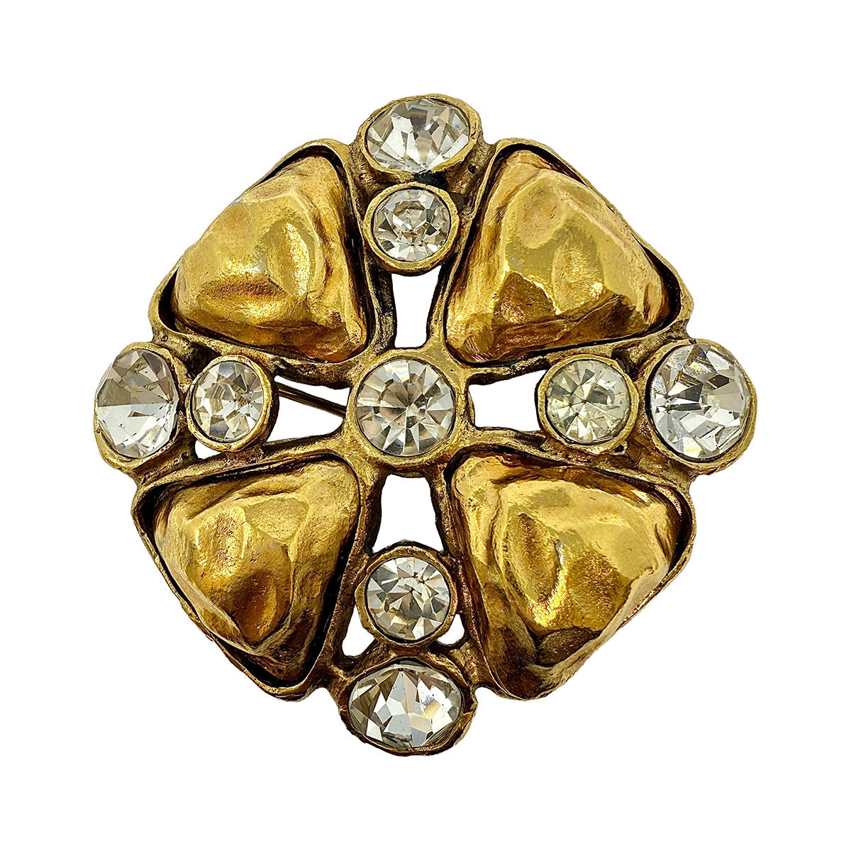 Chanel Robert Goossen Rate Clover Maltese Cross Crystal Brooch