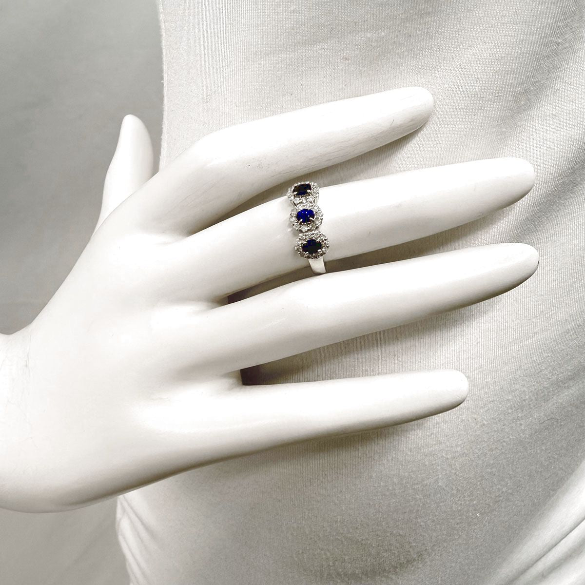 Platinum Sapphire and Diamond Ring