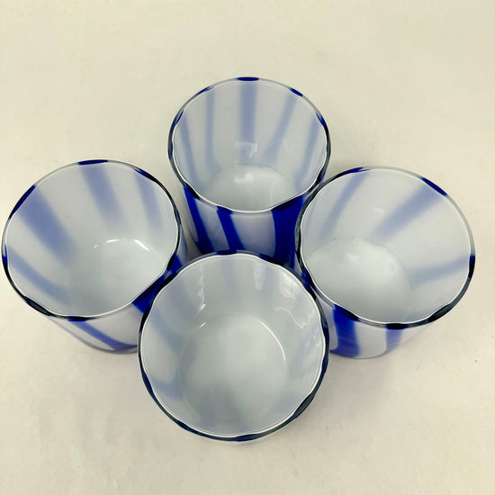 Set of 4 Gucci Blue and White Stripe Tumblers